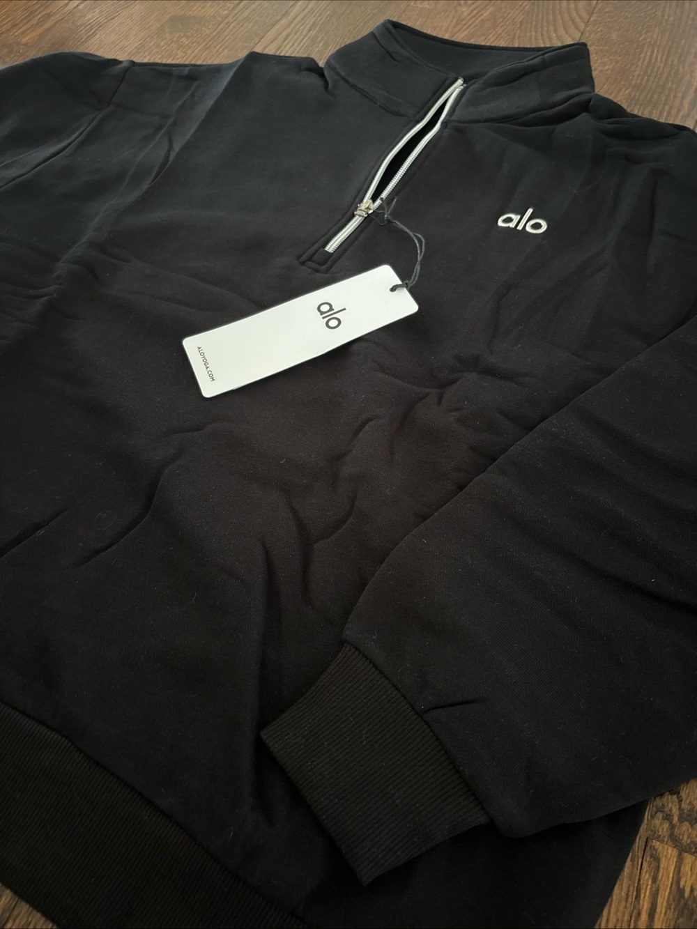 ALO Yoga Men’s Black Half-Zip Pullover Sweatshirt - Picture 5 of 9